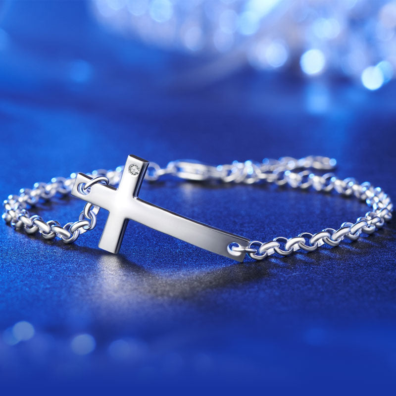 925 Sterling Silver Cross Bracelet 925 Sterling Silver Cross Bracelet