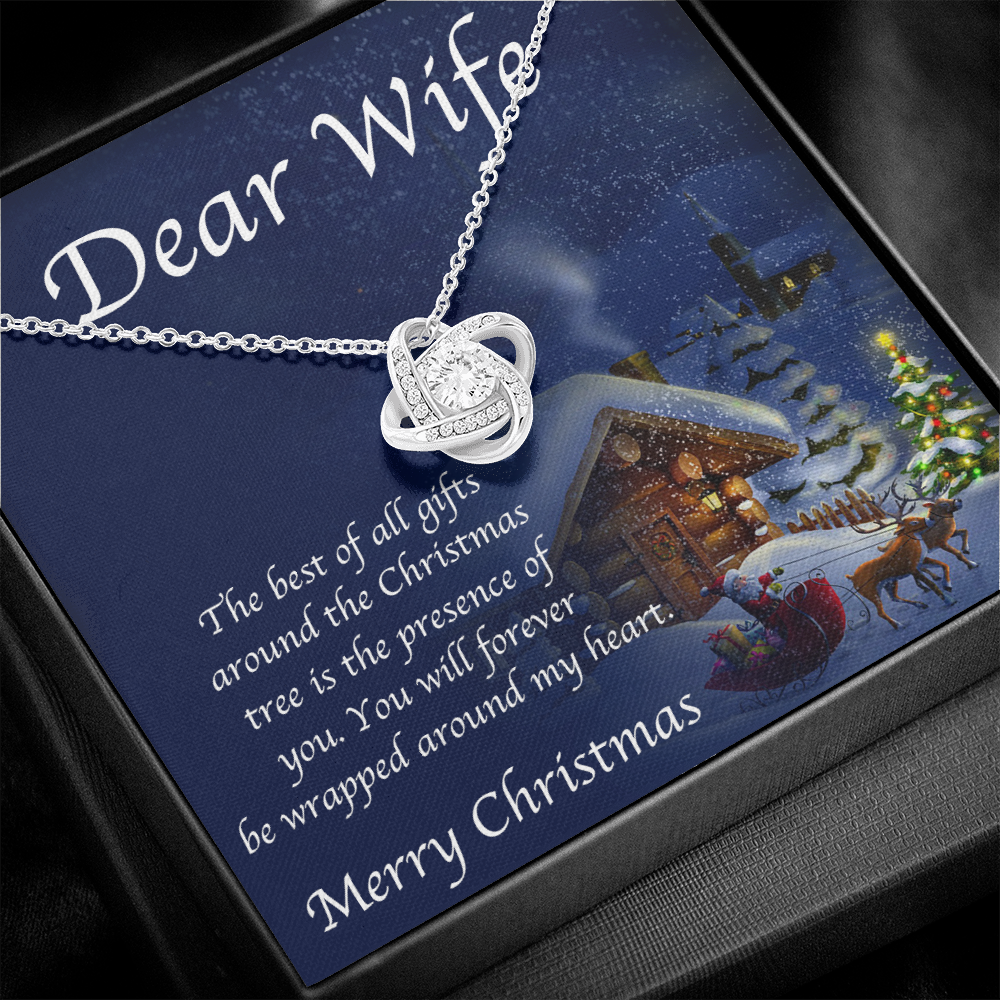 Dear Wife Merry Christmas Love Knot Necklace Dear Wife Merry Christmas Love Knot Necklace