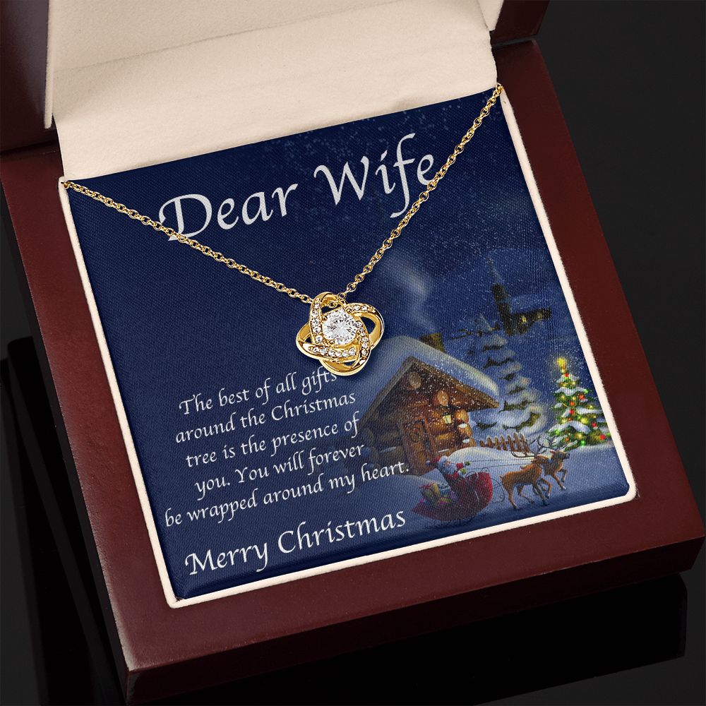 Dear Wife Merry Christmas Love Knot Necklace Dear Wife Merry Christmas Love Knot Necklace