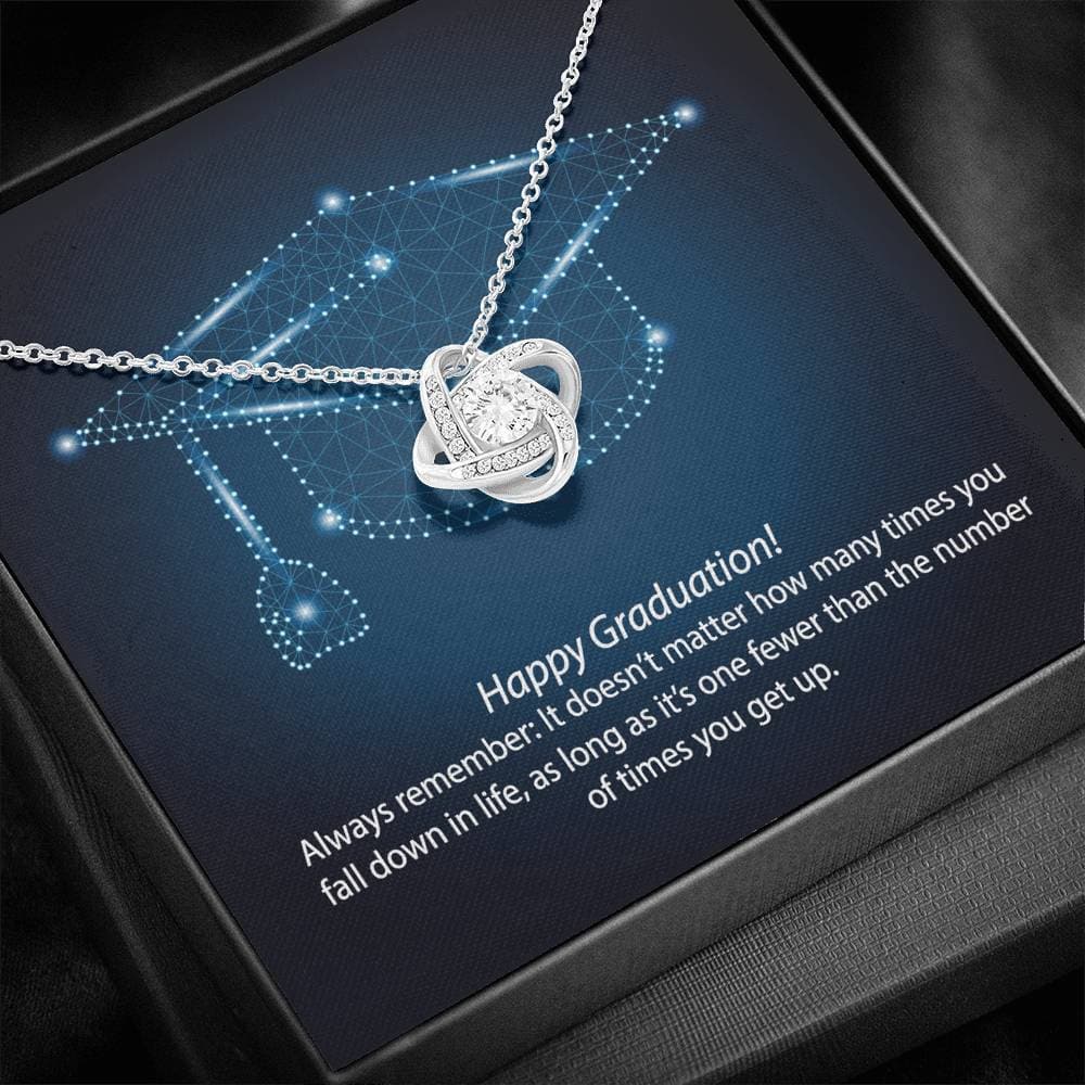 Graduation Always Get Up Love Knot Necklace Graduation Always Get Up Love Knot Necklace