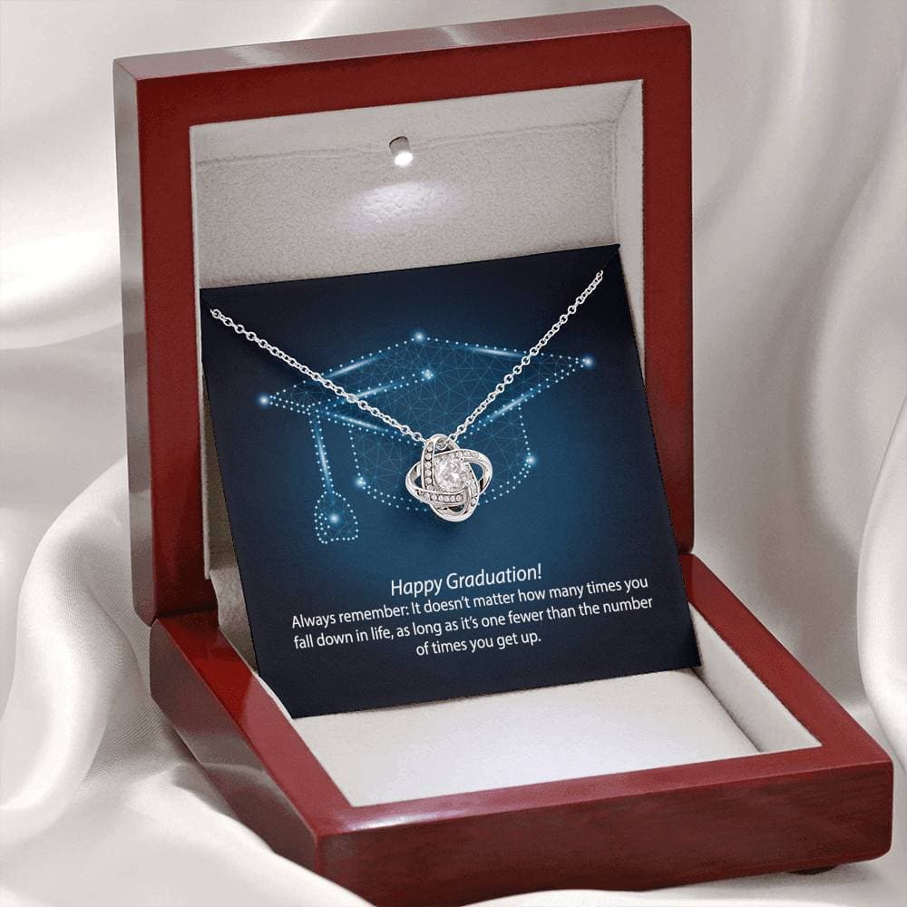 Graduation Always Get Up Love Knot Necklace Graduation Always Get Up Love Knot Necklace