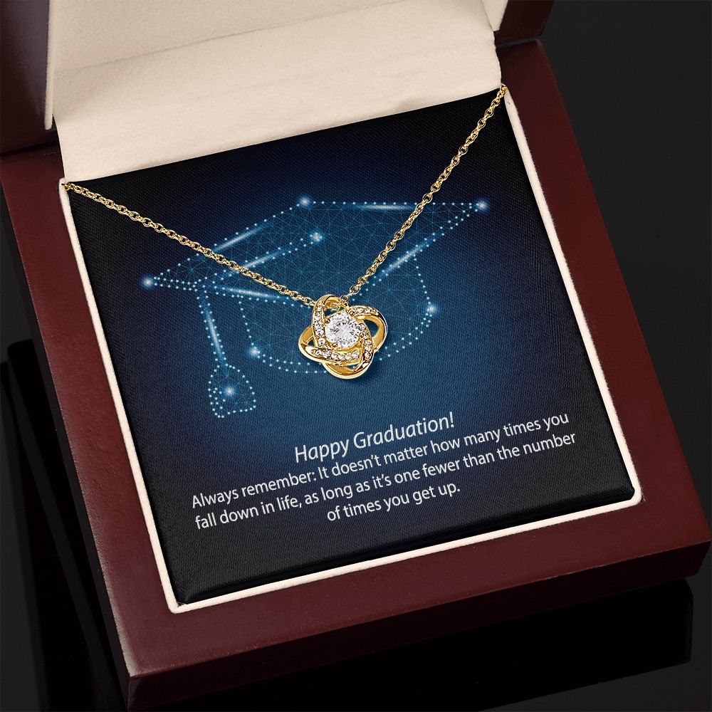 Graduation Always Get Up Love Knot Necklace Graduation Always Get Up Love Knot Necklace