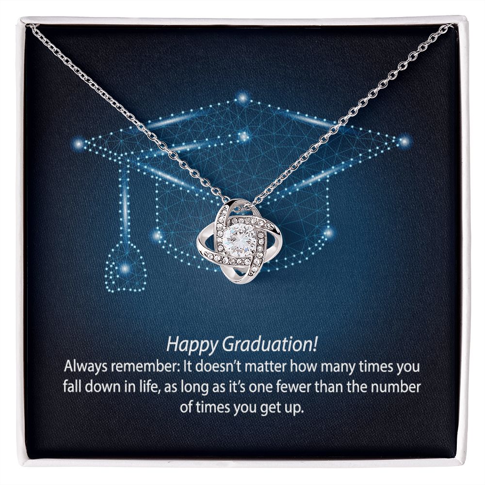 Graduation Always Get Up Love Knot Necklace Graduation Always Get Up Love Knot Necklace