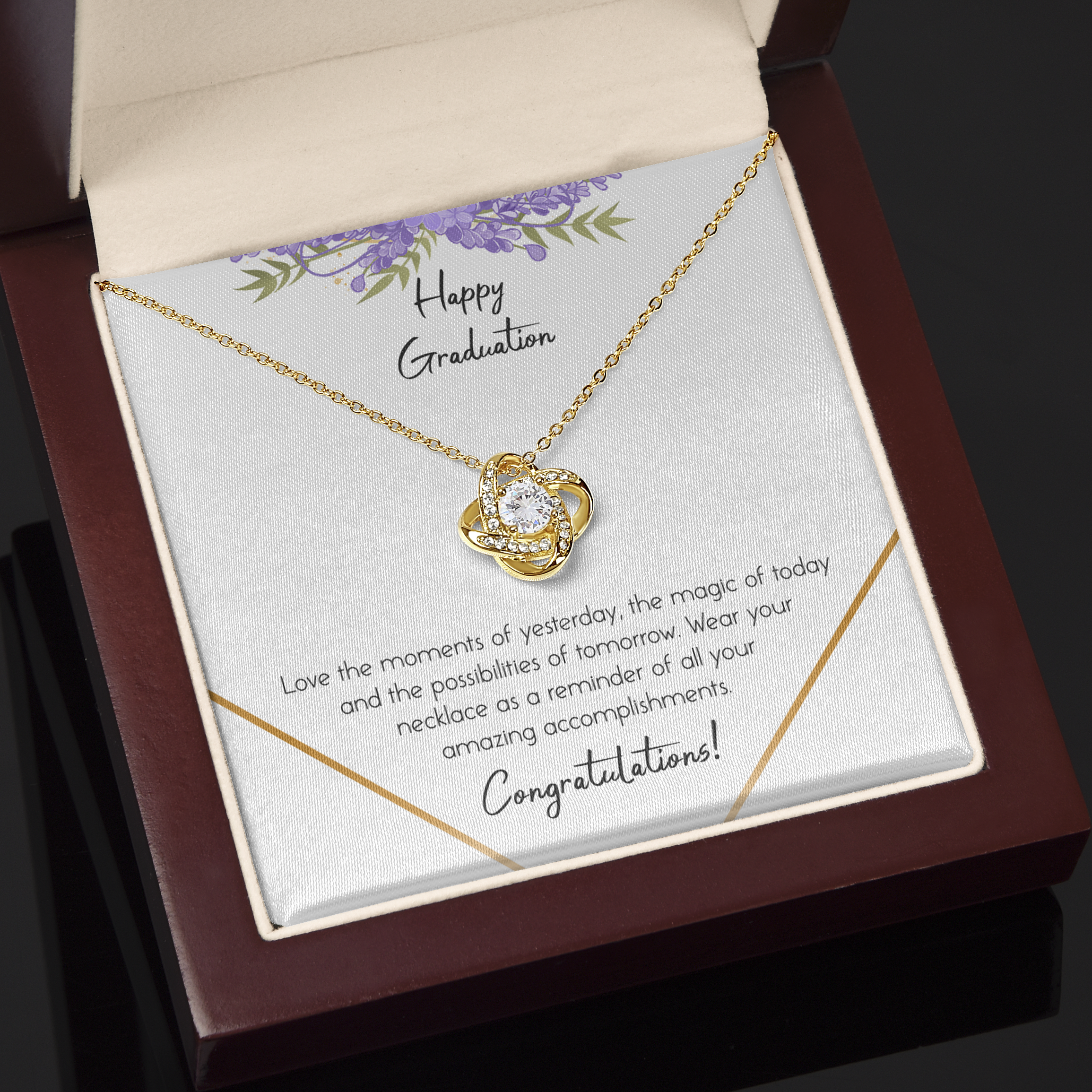 Happy Graduation Love Knot Necklace Happy Graduation Love Knot Necklace