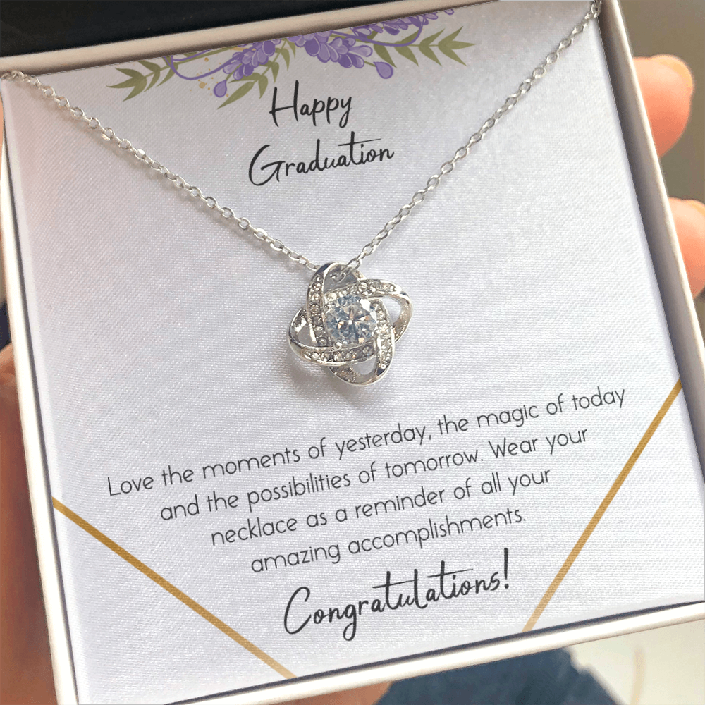 Happy Graduation Love Knot Necklace Happy Graduation Love Knot Necklace