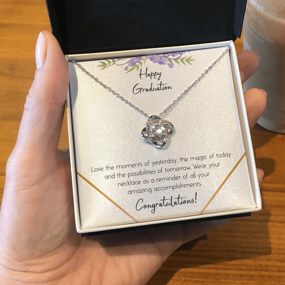 Happy Graduation Love Knot Necklace Happy Graduation Love Knot Necklace