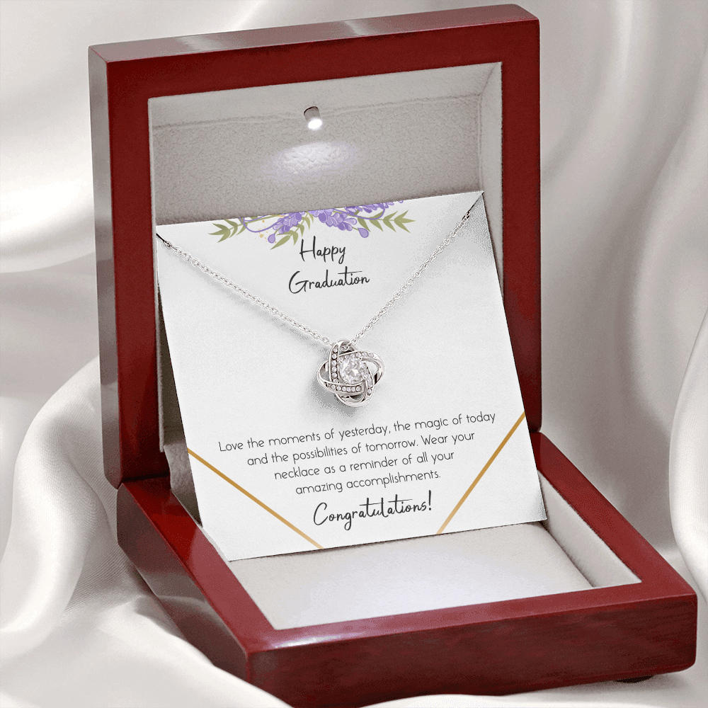 Happy Graduation Love Knot Necklace Happy Graduation Love Knot Necklace