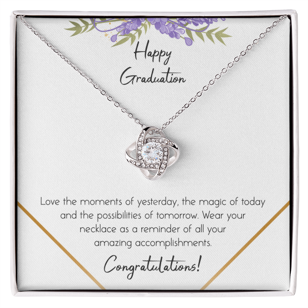 Happy Graduation Love Knot Necklace Happy Graduation Love Knot Necklace