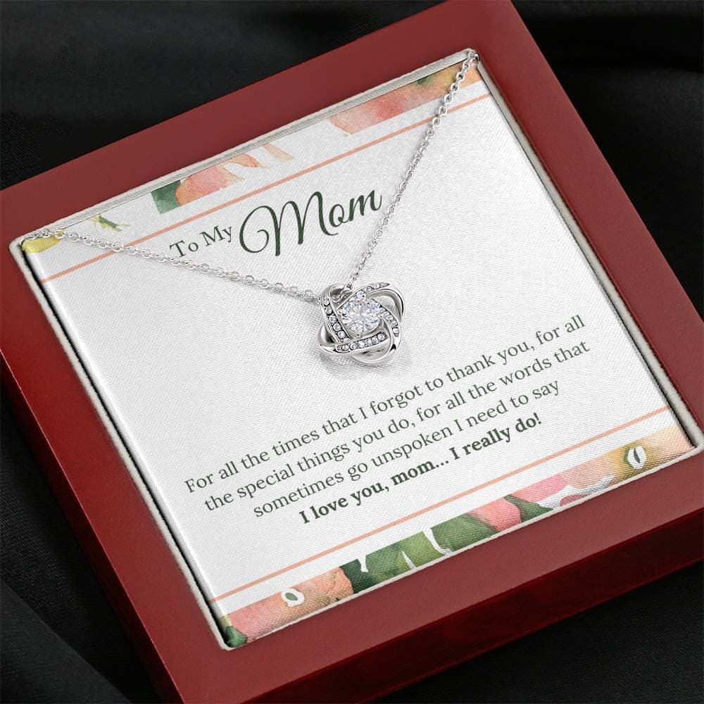 I Love You Mom I Really Do Love Knot Necklace I Love You Mom I Really Do Love Knot Necklace
