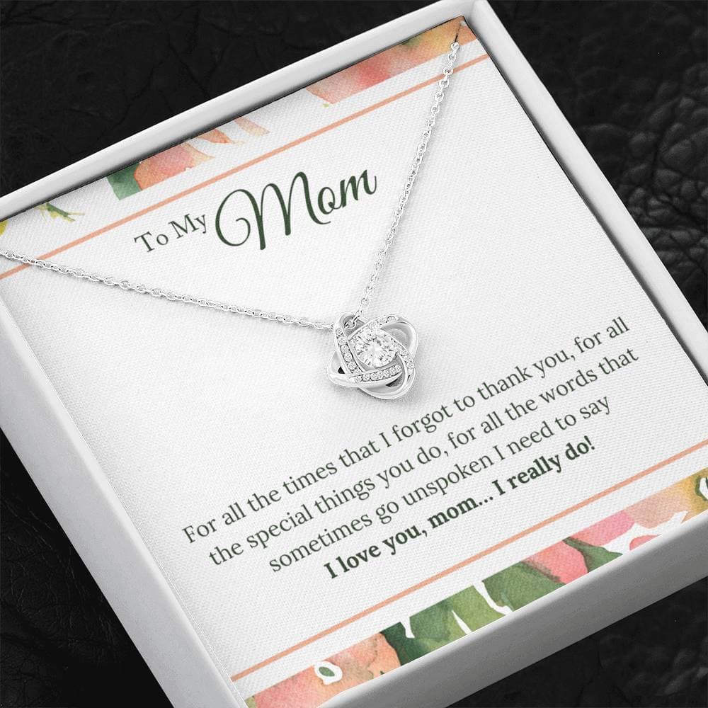 I Love You Mom I Really Do Love Knot Necklace I Love You Mom I Really Do Love Knot Necklace