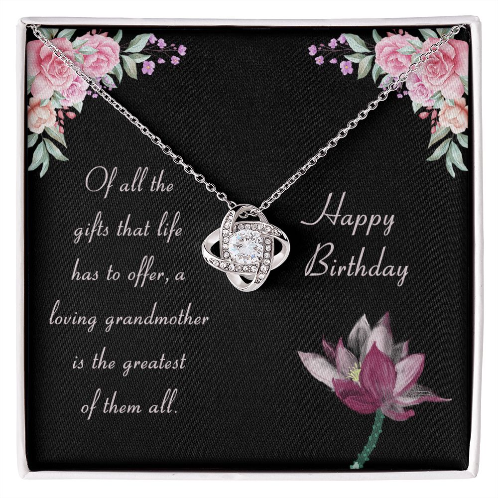 Loving Grandmother Happy Birthday Love Knot Necklace Loving Grandmother Happy Birthday Love Knot Necklace