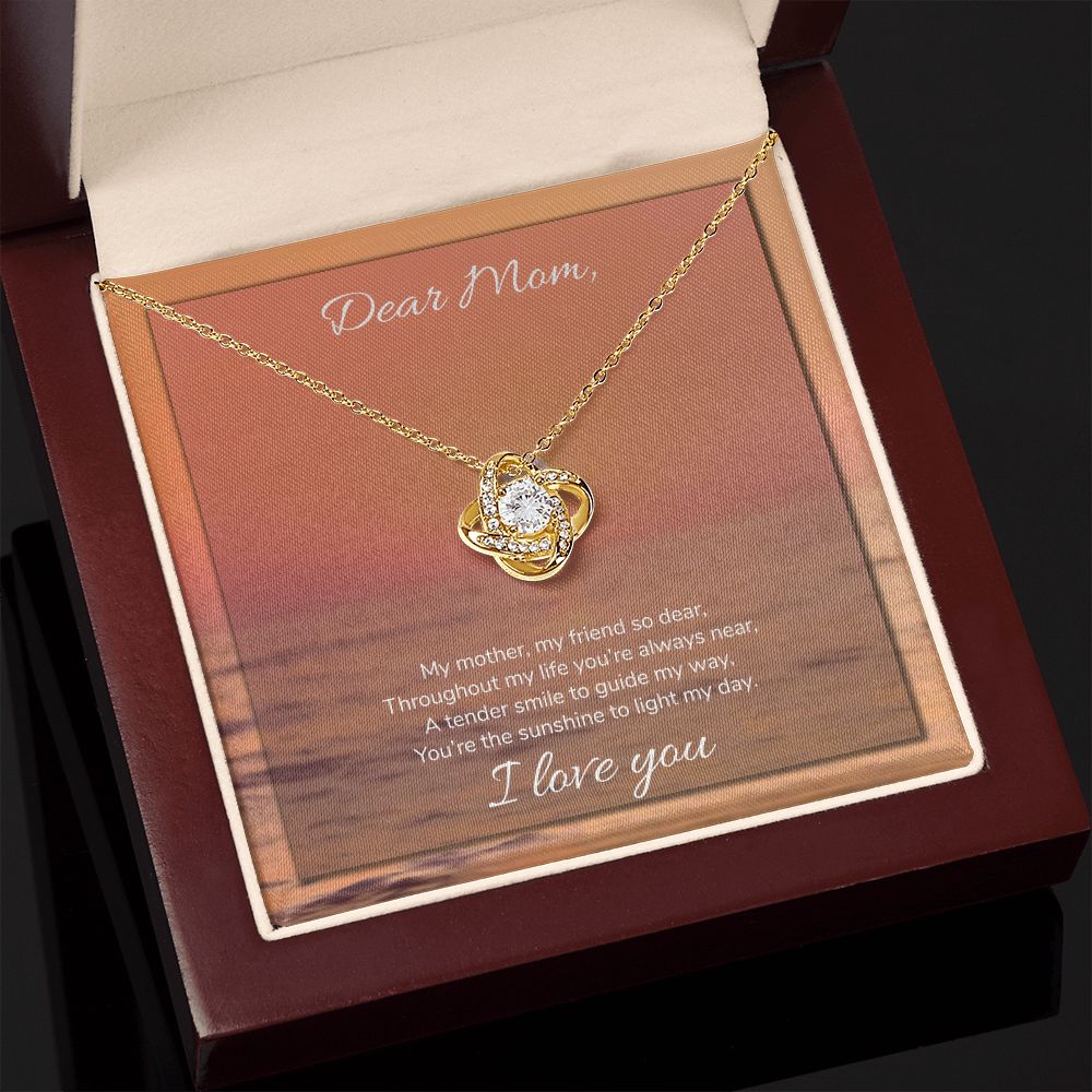 Mom The Sunshine To Light My Day Love Knot Necklace Mom The Sunshine To Light My Day Love Knot Necklace