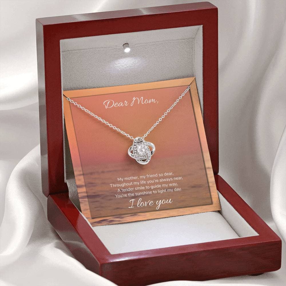 Mom The Sunshine To Light My Day Love Knot Necklace Mom The Sunshine To Light My Day Love Knot Necklace