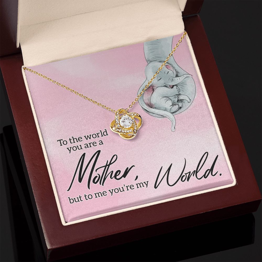 Mom You're My World Love Knot Necklace Mom You're My World Love Knot Necklace