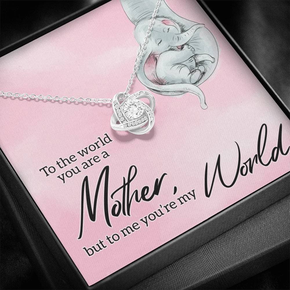 Mom You're My World Love Knot Necklace Mom You're My World Love Knot Necklace