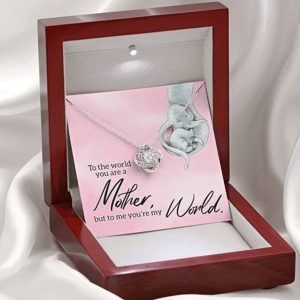 Mom You're My World Love Knot Necklace Mom You're My World Love Knot Necklace
