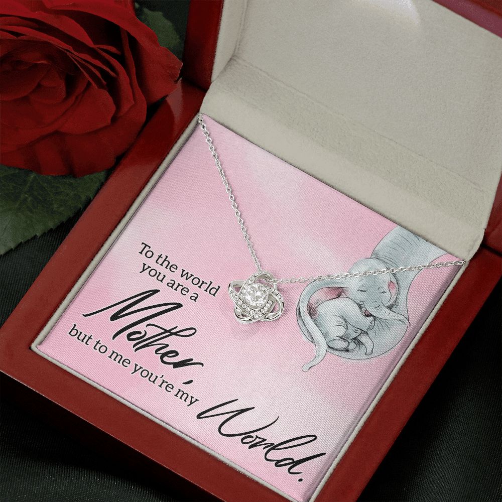 Mom You're My World Love Knot Necklace Mom You're My World Love Knot Necklace
