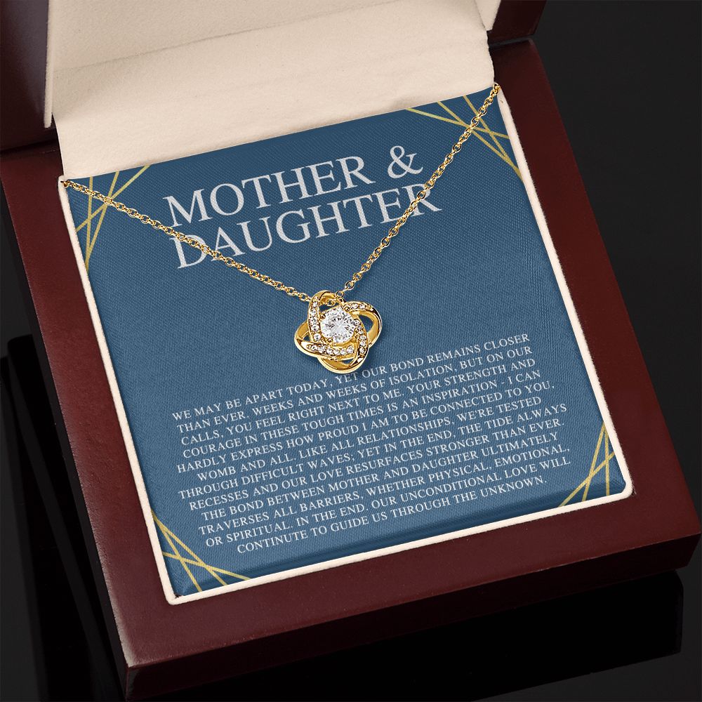Mother & Daughter We May Be Apart Love Knot Necklace Mother & Daughter We May Be Apart Love Knot Necklace