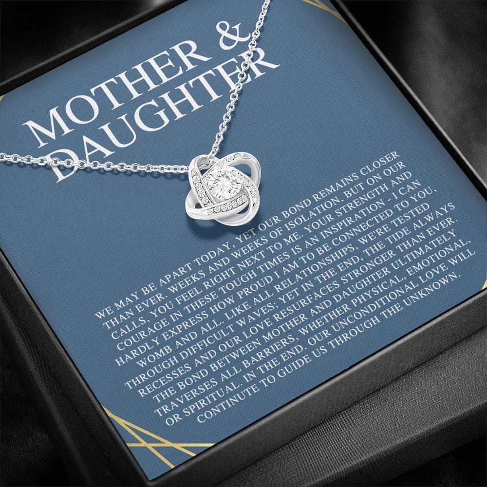 Mother & Daughter We May Be Apart Love Knot Necklace Mother & Daughter We May Be Apart Love Knot Necklace
