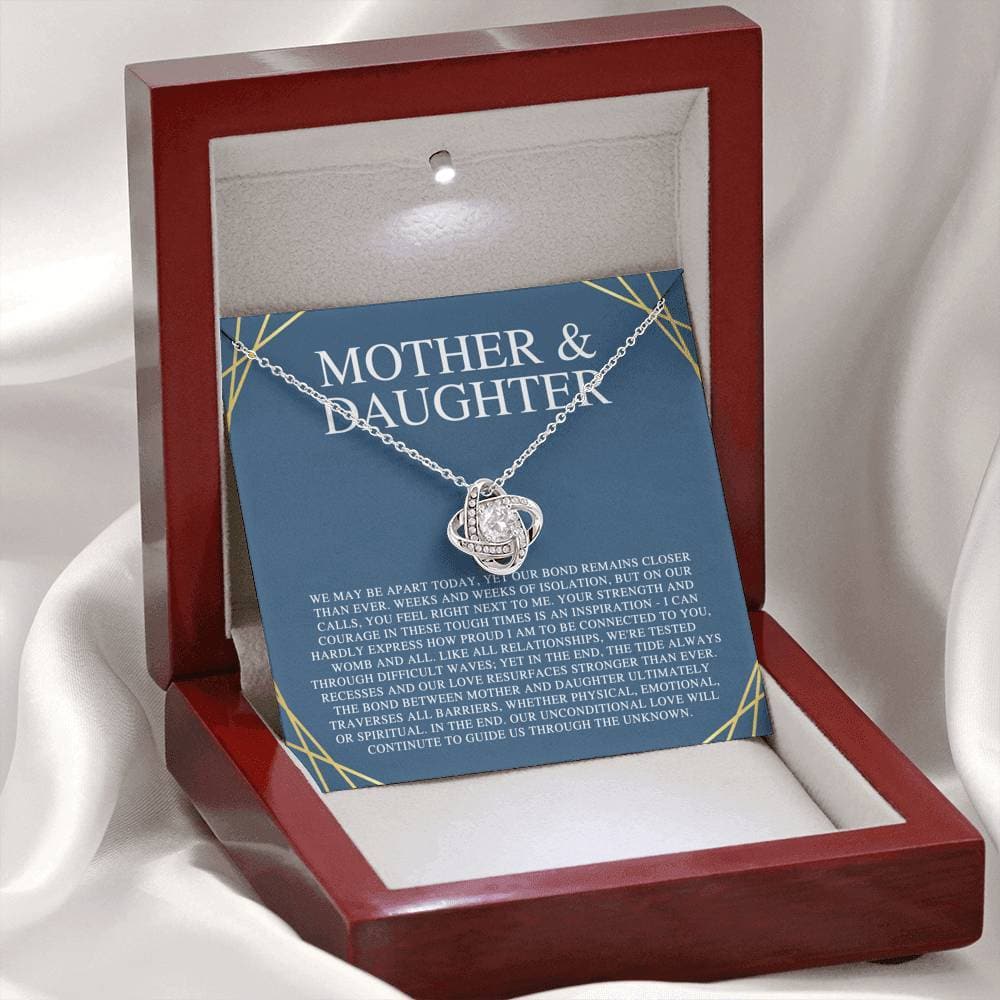 Mother & Daughter We May Be Apart Love Knot Necklace Mother & Daughter We May Be Apart Love Knot Necklace