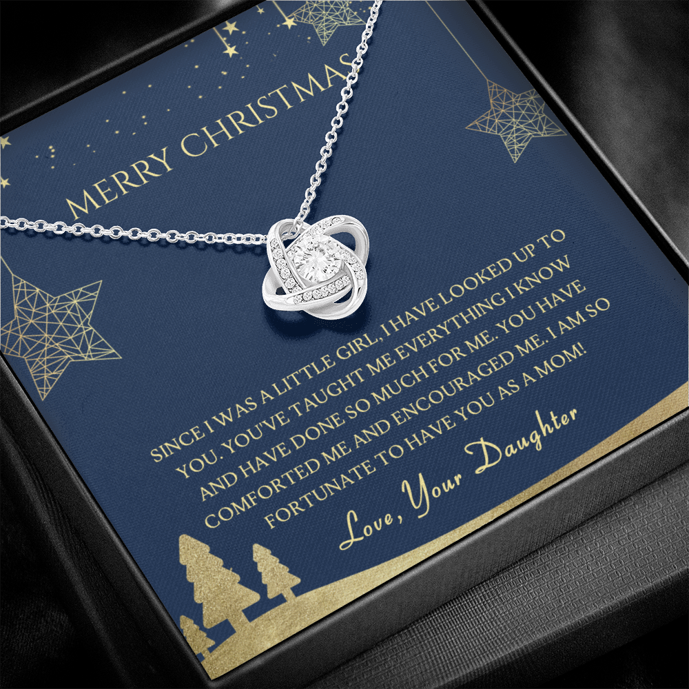 Since I Was a Little Girl Merry Christmas Mom Love Knot Necklace Since I Was a Little Girl Merry Christmas Mom Love Knot Necklace