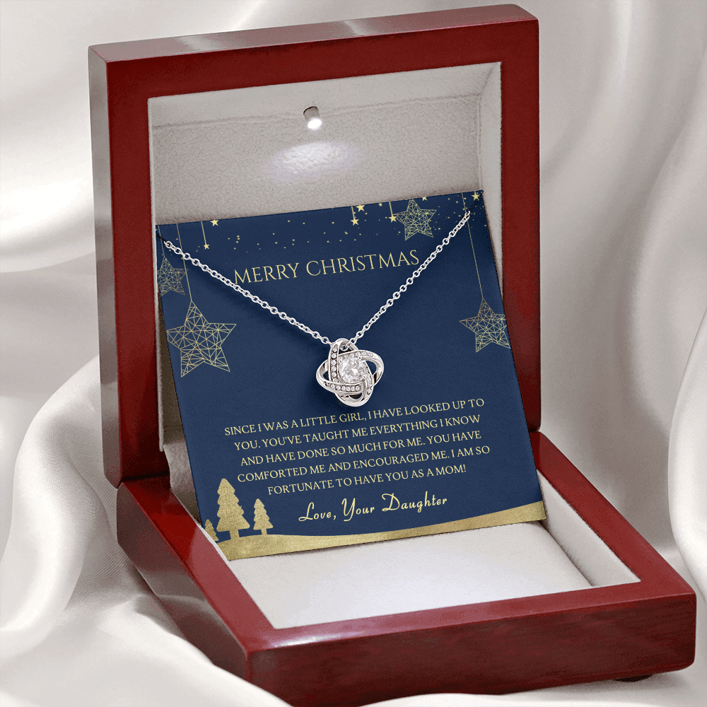 Since I Was a Little Girl Merry Christmas Mom Love Knot Necklace Since I Was a Little Girl Merry Christmas Mom Love Knot Necklace