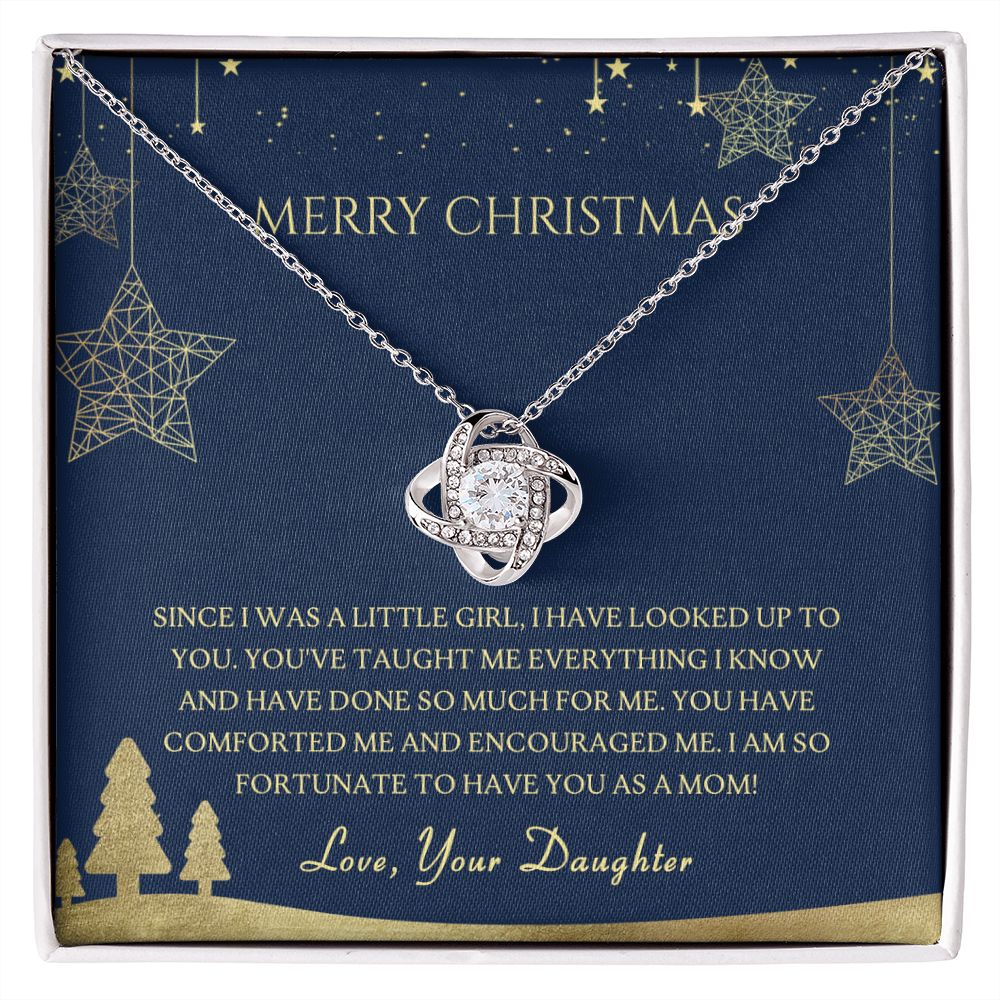 Since I Was a Little Girl Merry Christmas Mom Love Knot Necklace Since I Was a Little Girl Merry Christmas Mom Love Knot Necklace