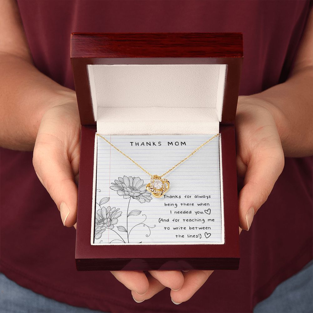 Thanks Mom Between the Lines Love Knot Necklace Thanks Mom Between the Lines Love Knot Necklace