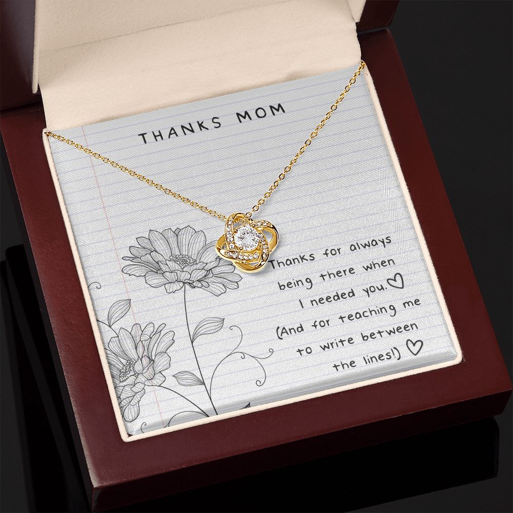 Thanks Mom Between the Lines Love Knot Necklace Thanks Mom Between the Lines Love Knot Necklace