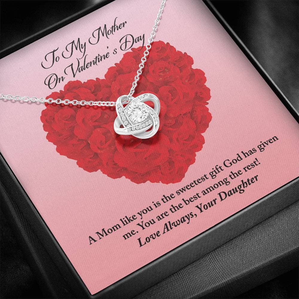 To Mother from Daughter Valentine's Day Love Knot Necklace To Mother from Daughter Valentine's Day Love Knot Necklace