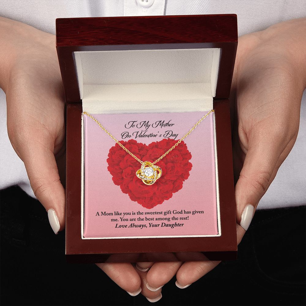 To Mother from Daughter Valentine's Day Love Knot Necklace To Mother from Daughter Valentine's Day Love Knot Necklace