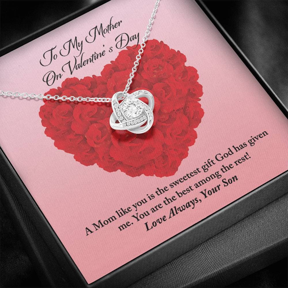 To Mother from Son Valentine's Day Love Knot Necklace To Mother from Son Valentine's Day Love Knot Necklace