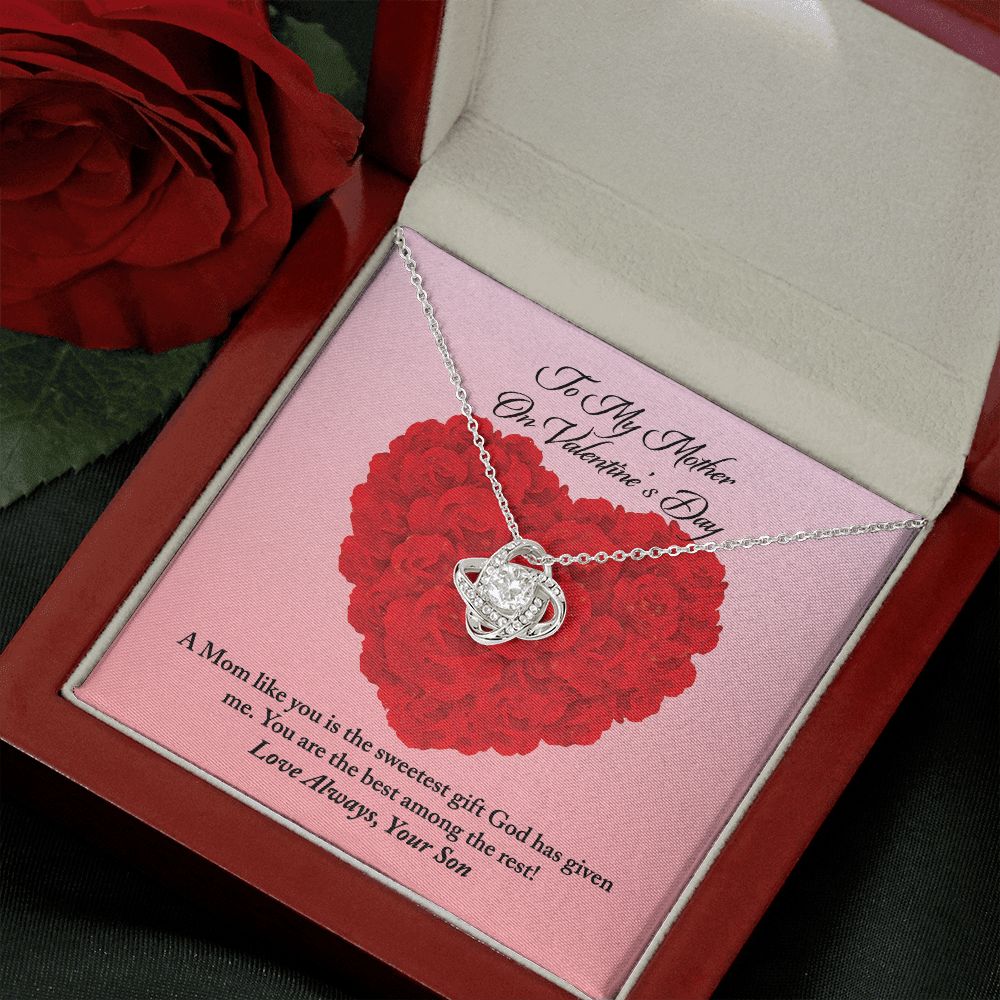 To Mother from Son Valentine's Day Love Knot Necklace To Mother from Son Valentine's Day Love Knot Necklace