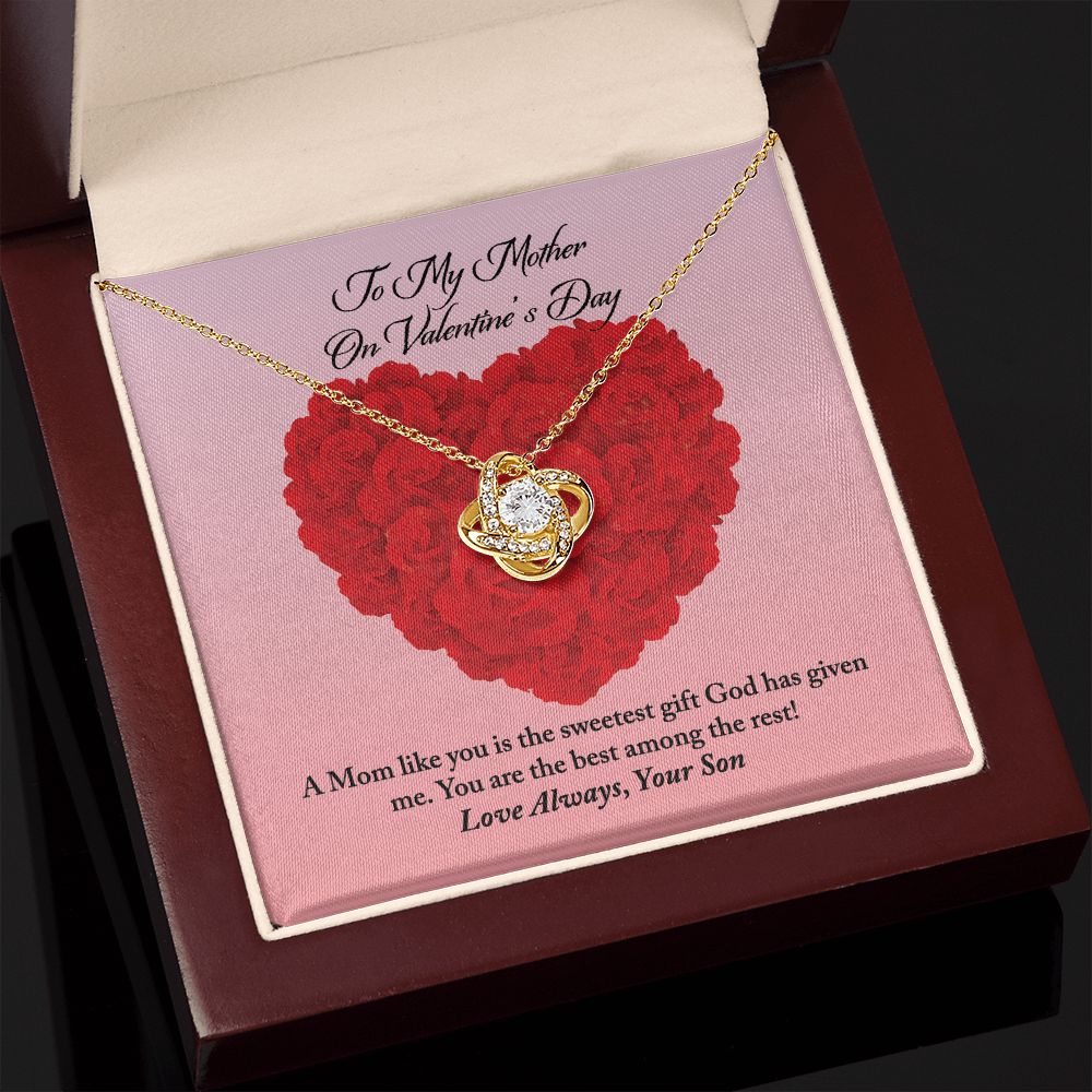To Mother from Son Valentine's Day Love Knot Necklace To Mother from Son Valentine's Day Love Knot Necklace