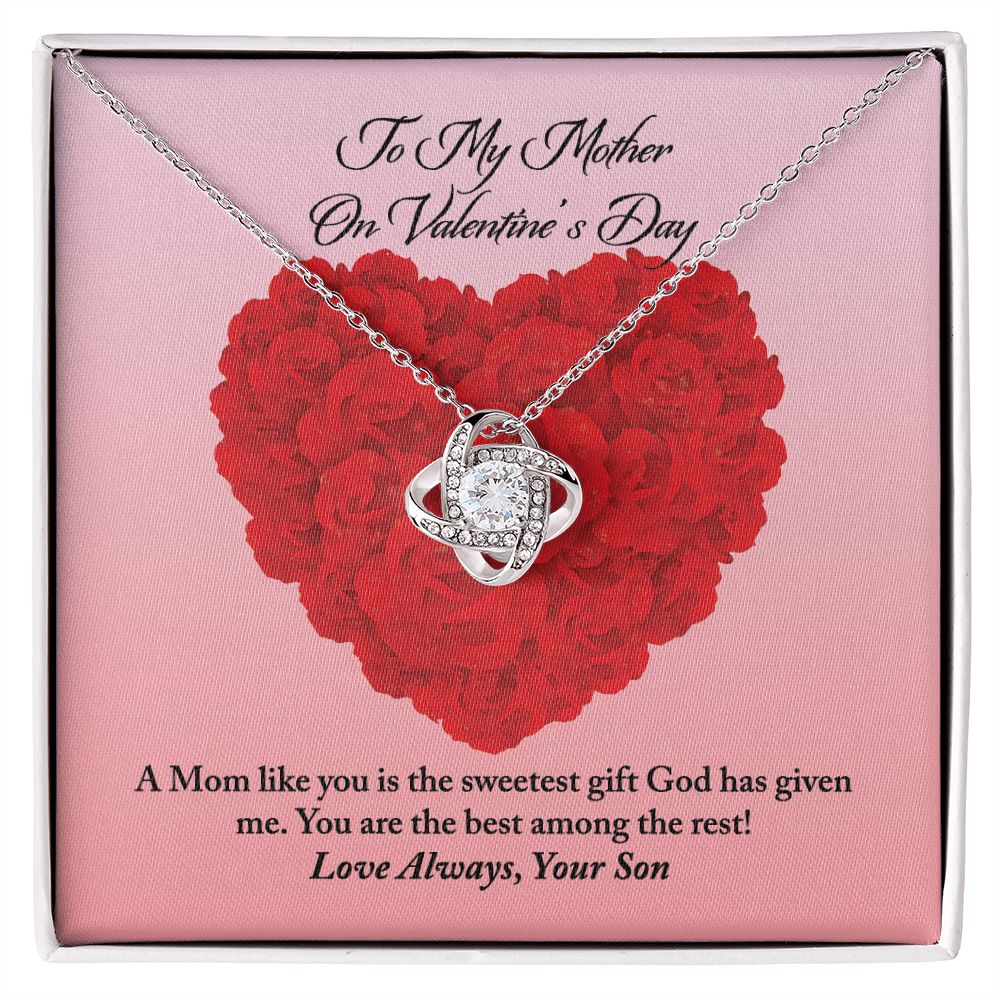 To Mother from Son Valentine's Day Love Knot Necklace To Mother from Son Valentine's Day Love Knot Necklace