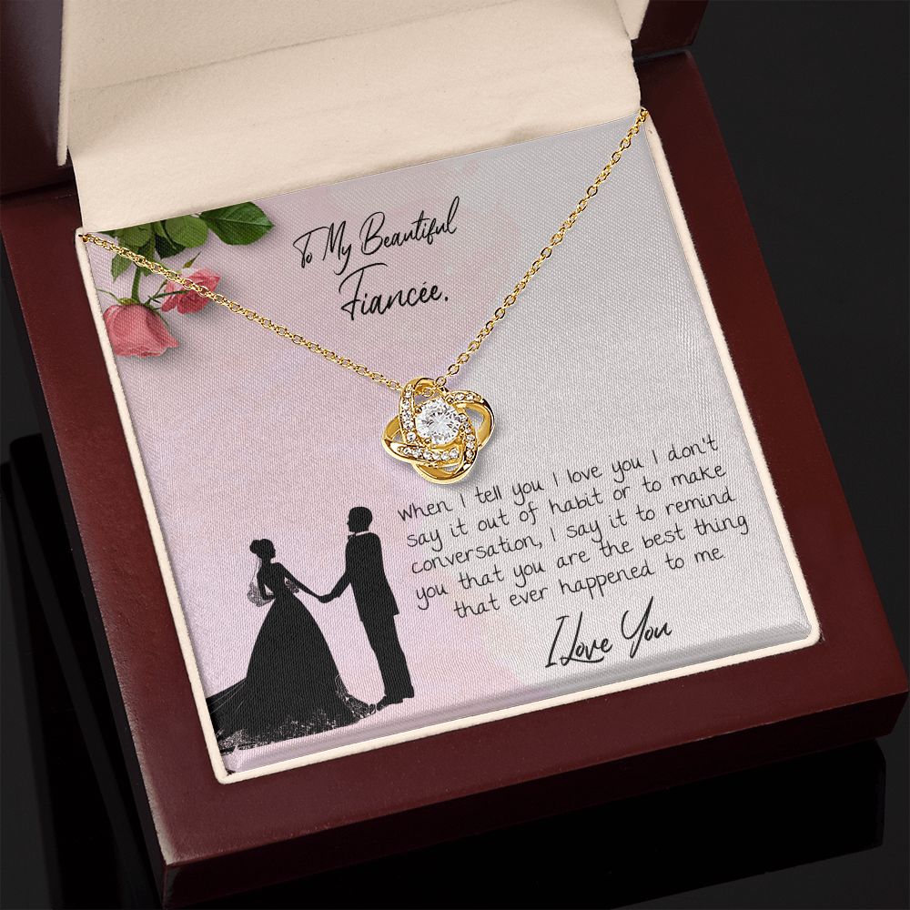 To My Beautiful Fiancee Love Knot Necklace To My Beautiful Fiancee Love Knot Necklace