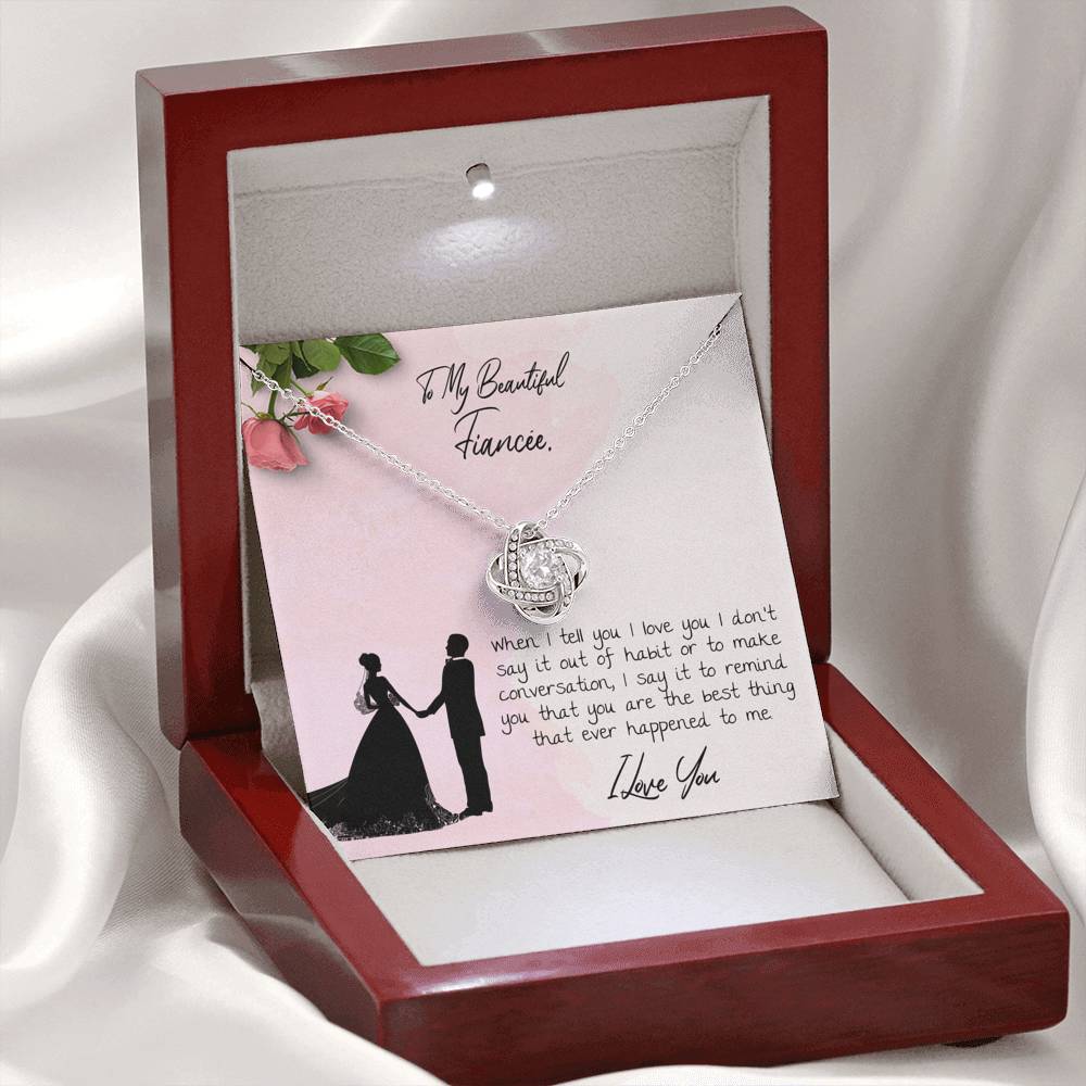 To My Beautiful Fiancee Love Knot Necklace To My Beautiful Fiancee Love Knot Necklace