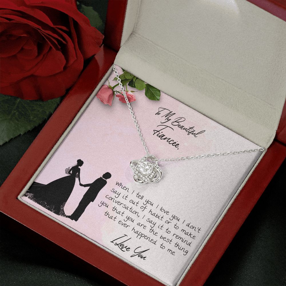 To My Beautiful Fiancee Love Knot Necklace To My Beautiful Fiancee Love Knot Necklace