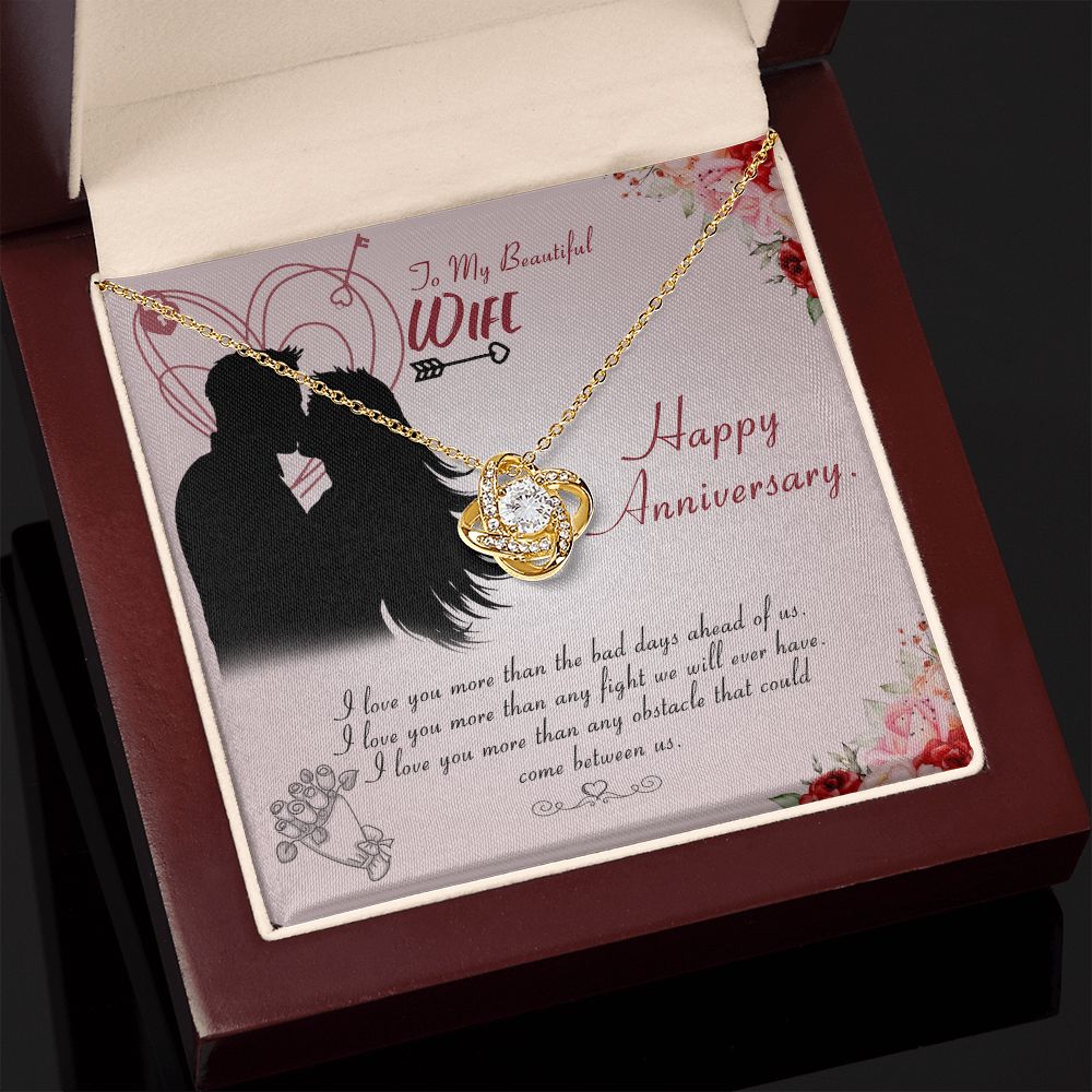 To My Beautiful Wife Happy Anniversary Love Knot Necklace To My Beautiful Wife Happy Anniversary Love Knot Necklace