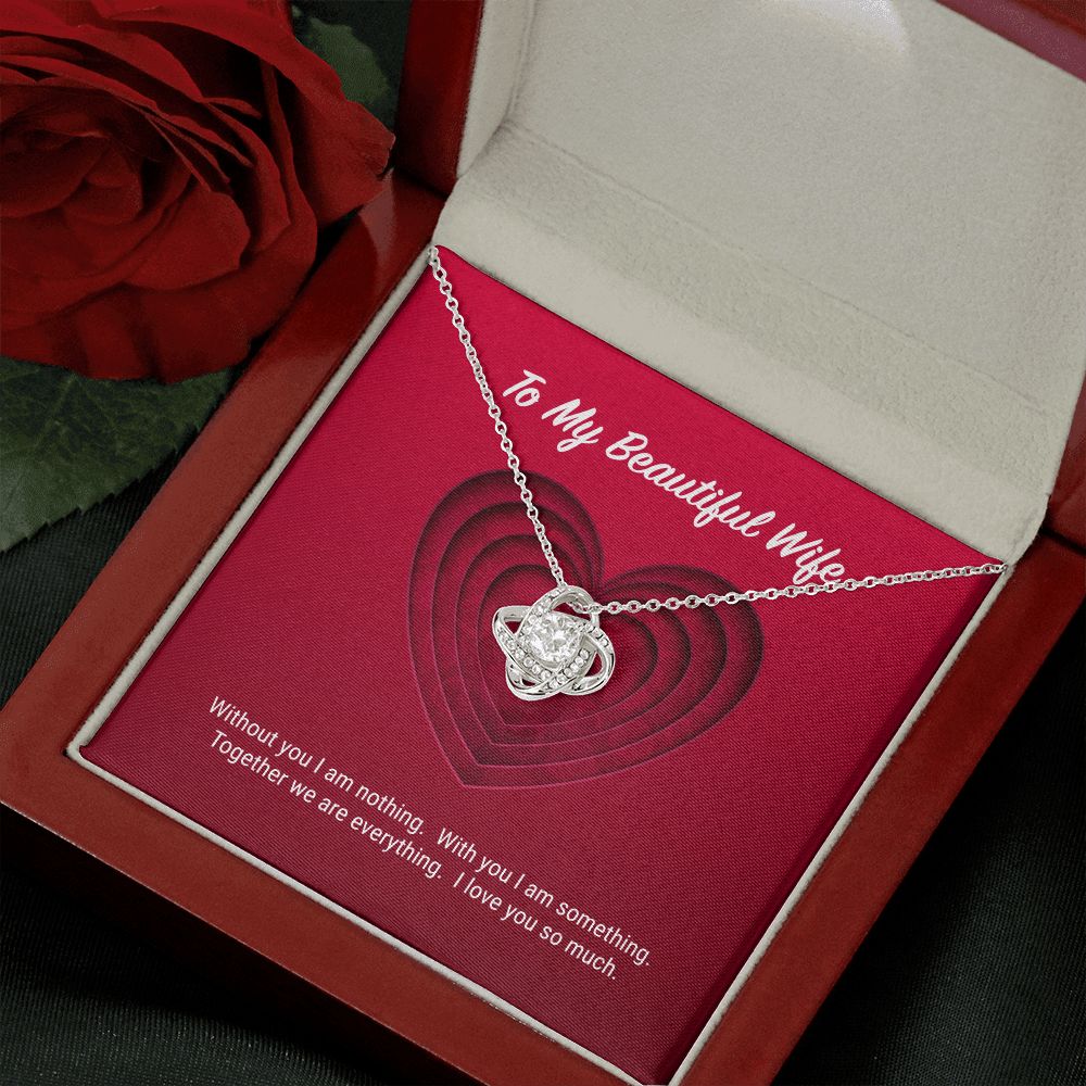 To My Beautiful Wife Love Knot Necklace To My Beautiful Wife Love Knot Necklace
