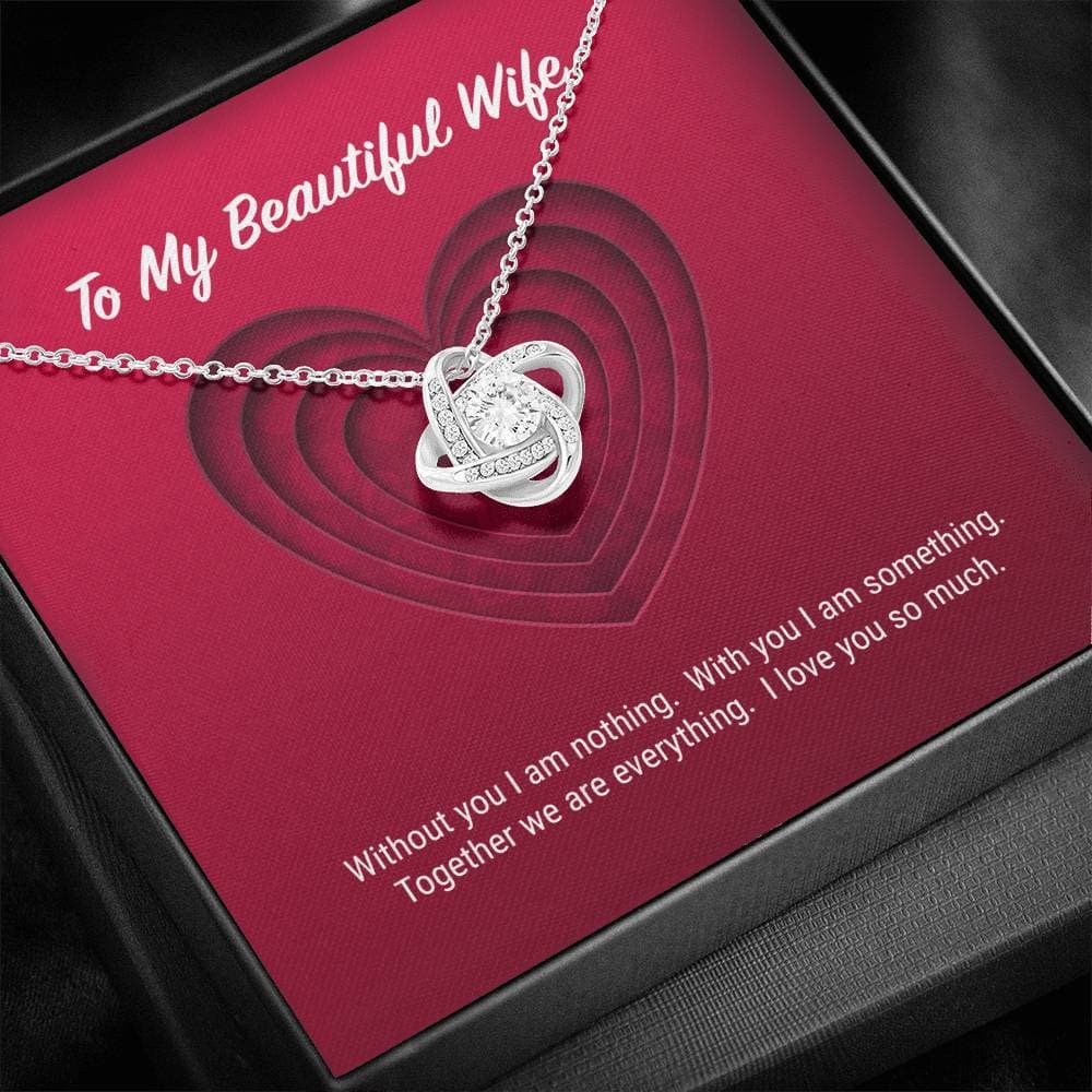 To My Beautiful Wife Love Knot Necklace To My Beautiful Wife Love Knot Necklace