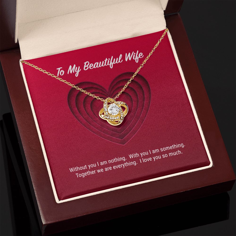 To My Beautiful Wife Love Knot Necklace To My Beautiful Wife Love Knot Necklace