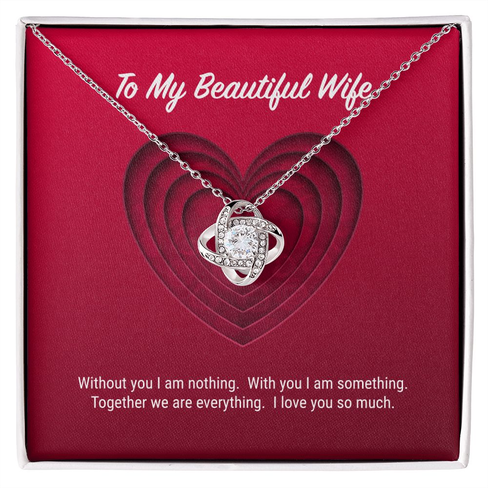 To My Beautiful Wife Love Knot Necklace To My Beautiful Wife Love Knot Necklace