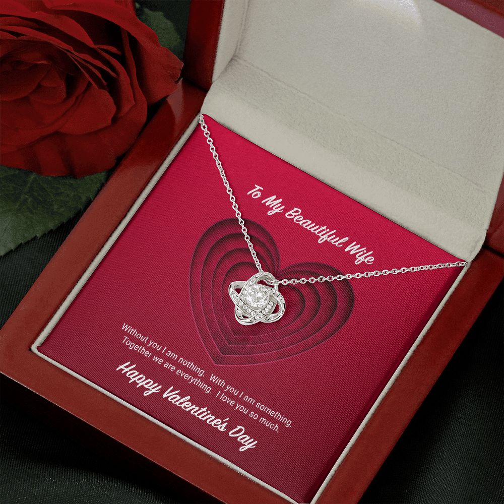 To My Beautiful Wife Valentine's Day Love Knot Necklace To My Beautiful Wife Valentine's Day Love Knot Necklace