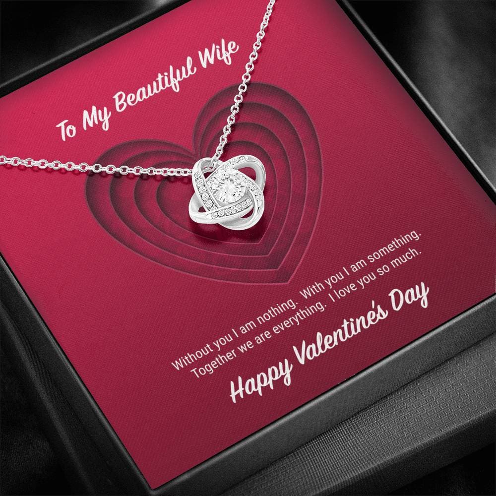 To My Beautiful Wife Valentine's Day Love Knot Necklace To My Beautiful Wife Valentine's Day Love Knot Necklace