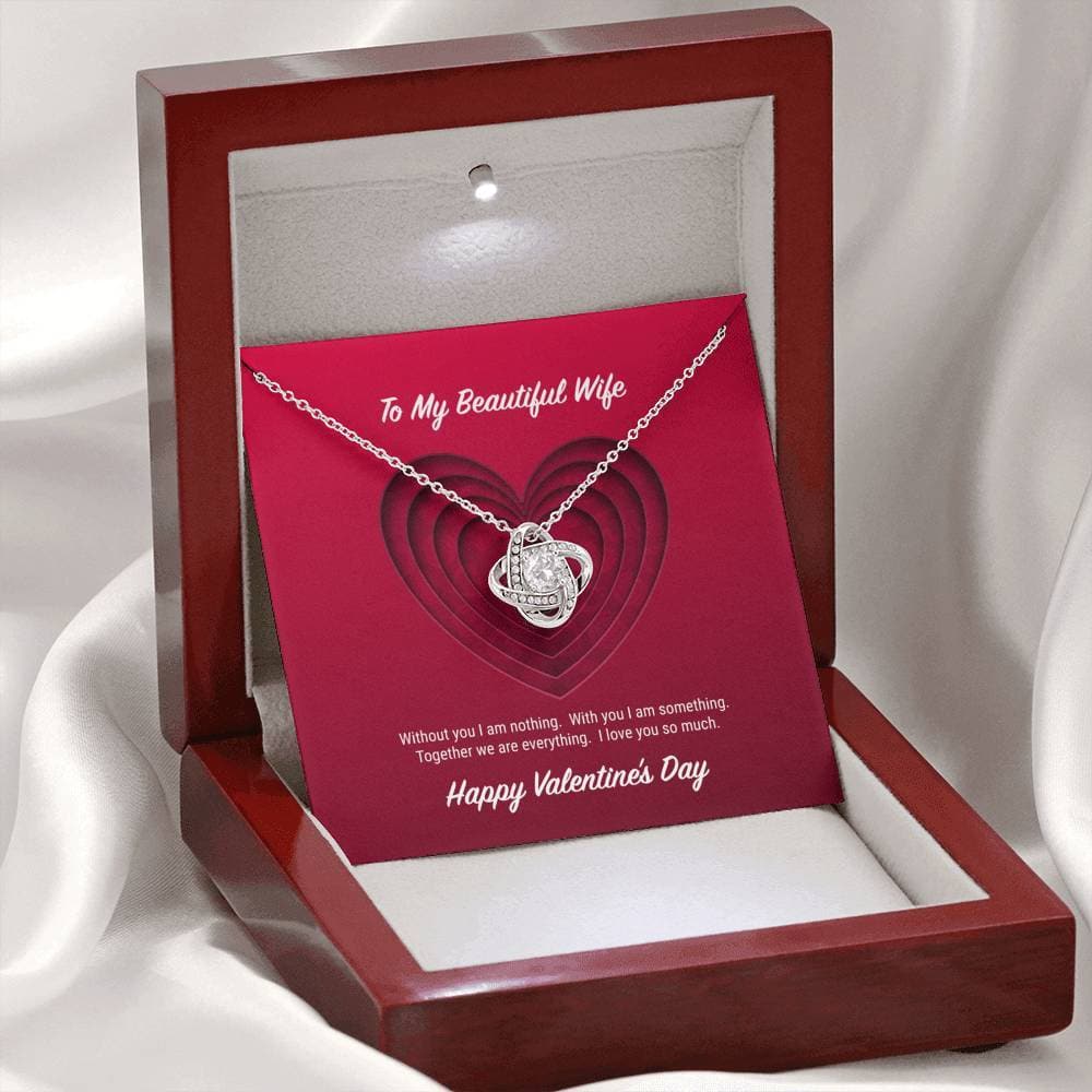 To My Beautiful Wife Valentine's Day Love Knot Necklace To My Beautiful Wife Valentine's Day Love Knot Necklace