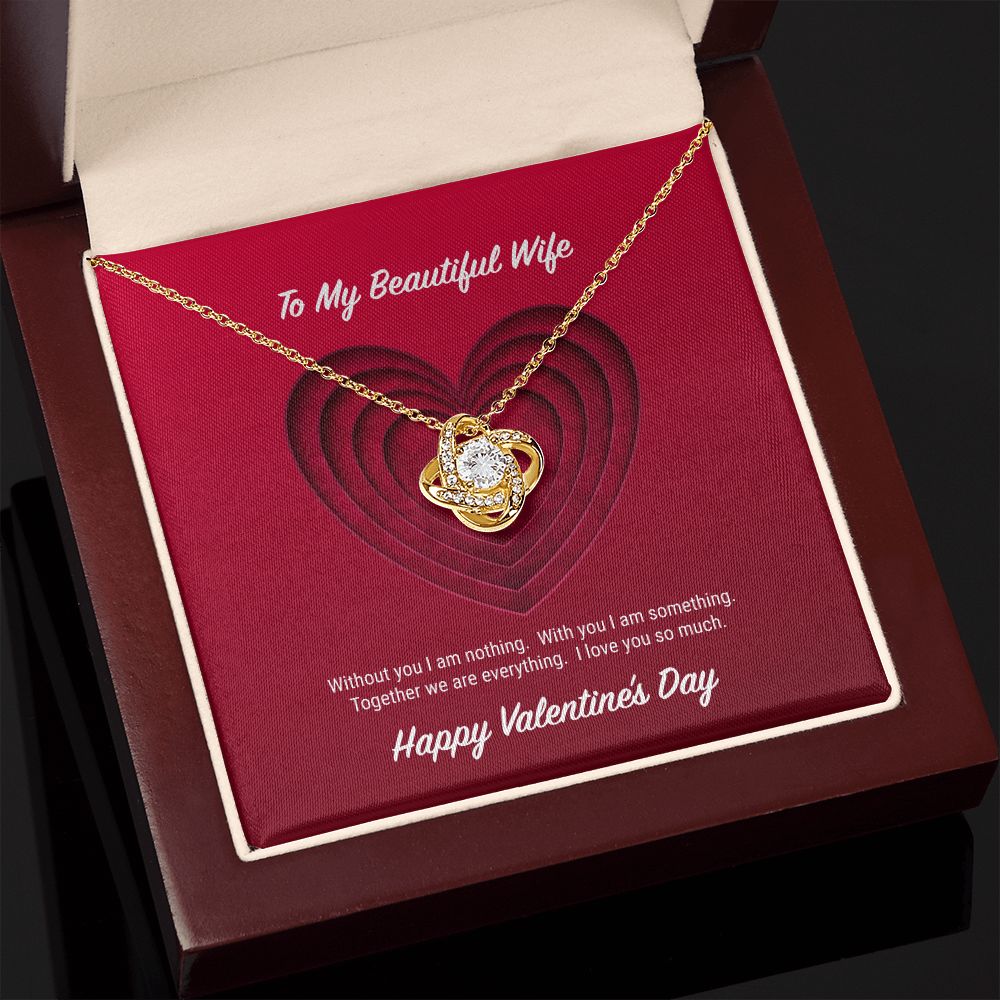 To My Beautiful Wife Valentine's Day Love Knot Necklace To My Beautiful Wife Valentine's Day Love Knot Necklace