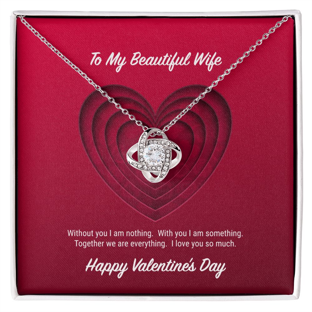 To My Beautiful Wife Valentine's Day Love Knot Necklace To My Beautiful Wife Valentine's Day Love Knot Necklace