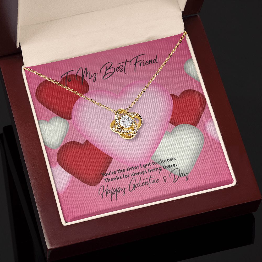 To My Best Friend Galentine's Day Love Knot Necklace To My Best Friend Galentine's Day Love Knot Necklace