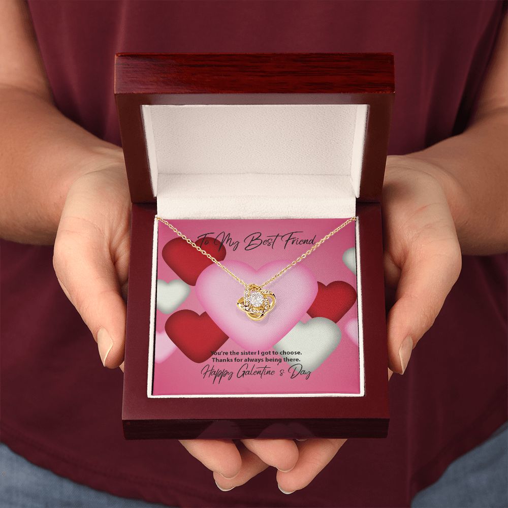 To My Best Friend Galentine's Day Love Knot Necklace To My Best Friend Galentine's Day Love Knot Necklace